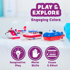 Tub Works® Bugs™ Light Up Bath Toys, 6 Pack | Water-Activated Light Up Toys Flash & Change Color | Easy-Grip Baby Girl & Toddler Bath Toys | Sensory Bathtub Toys with Bath Lights
