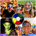 6 Color Face Paint Wheel for Football – Waterproof Face Body Paint Cream, Portable Design with Red White Blue Yellow Green Black, Hypoallergenic Non-Toxic for Soccer Fans Game Day Tailgate