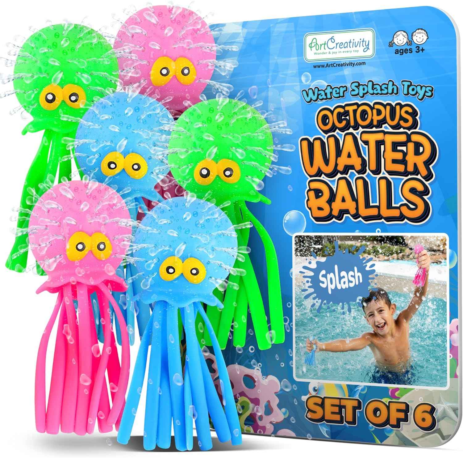 ArtCreativity Soft Water Frisbees for Kids, Soft Sports Discs (3 Pack), Beach Water Toys & Swimming Pool Toys for Kids, Backyard Fun Toy & Outdoor Summer Games, Birthday Gifts for Boys & Girls