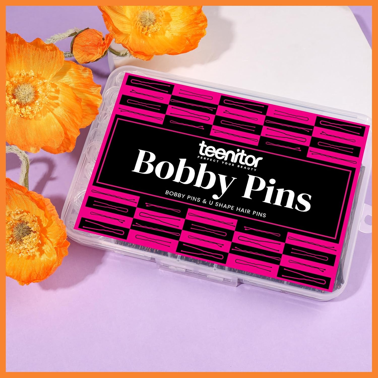 Teenitor 300pcs Bobby Pins Hair Pins Kit, 100pcs Bobby Pins 100 Hair Pins for Women for Buns, 100pcs Hair Bands, 2" 2.36", Bobb y Pins for Gray Hair 2" 2.75"