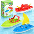Toy Boat Fleet for Toddlers, Floating Water Play Boats for Pool, Bath & Beach, Colorful Boat Set for Kids Ages 3-5
