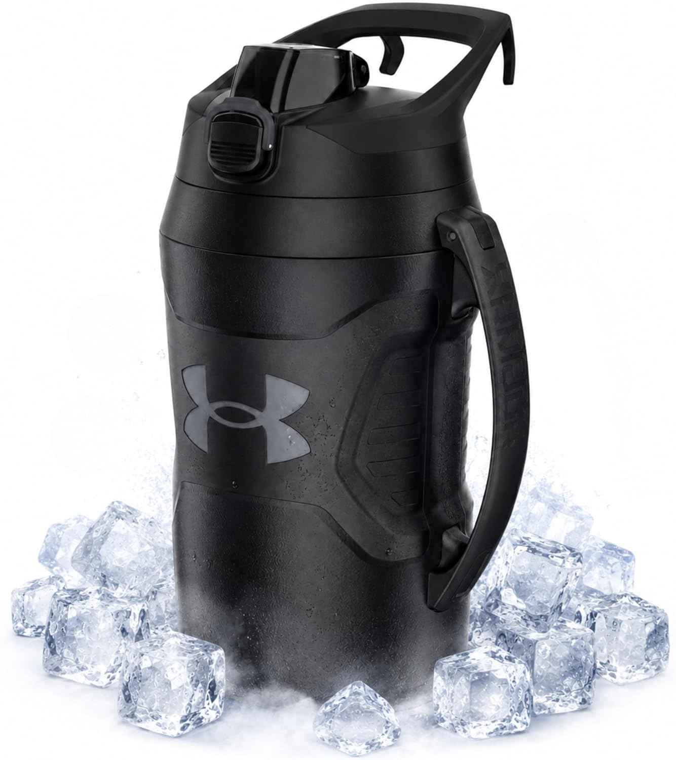 Insulated Water Bottle with Handle & Fence Hook, Half Gallon Sports Water Jug, Leak-Resistant & BPA-Free for Baseball, Football & Gym