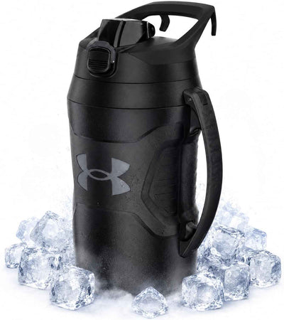 Insulated Water Bottle with Handle & Fence Hook, Half Gallon Sports Water Jug, Leak-Resistant & BPA-Free for Baseball, Football & Gym