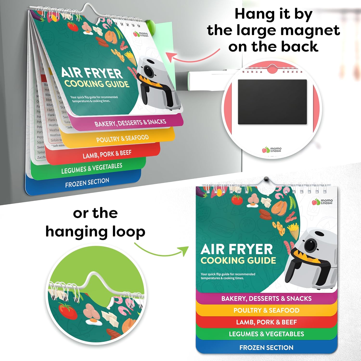 Magnetic Kitchen & Health Reference Cheat Sheet Booklet