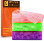 African Bath Sponge African Net Long Net Bath Sponge Exfoliating Shower Body Scrubber Back Scrubber Skin Smoother,Great for Daily Use