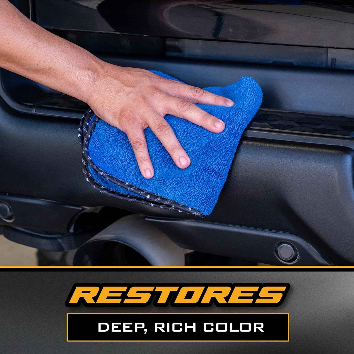 Chemical Guys Black Trim Restorer Gel Kit for Exterior Plastic, Rubber, and Vinyl, Restores Faded Trim with Deep Black Finish, Controlled Gel Application System