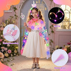 Meland Princess Dress Up for Girls 3-8, Mermaid Cape with Crown, Dress Up Clothes Birthday Gift Toys for Girls Toddlers