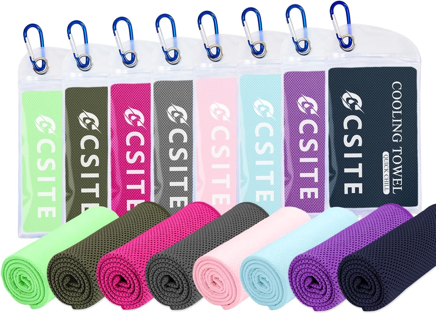 Cooling Towels (47"x12") for Neck and Face, Ice Towel for Hot Weather, Soft Breathable Chilly Gym Towels, Microfiber Towel for Work Out, Yoga, Running, Camping & More Activities