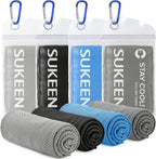 Sukeen Cooling Towels for Neck and Face, 4 Pack Cooling Towels for hot Weather (40"x12"), Cooling Rags for Yoga, Sport, Running, Workout,Gym, Camping, Fitness, Workout & More
