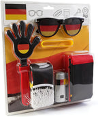 6 Pcs Cheering Set for Game Day Watch Party – Flag, Fan Scarf, Wristband, Flag Glasses, Hand Clapper, Blendable Face Paint Sticks