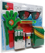 6 Pcs Cheering Set for Game Day Watch Party – Flag, Fan Scarf, Wristband, Flag Glasses, Hand Clapper, Blendable Face Paint Sticks