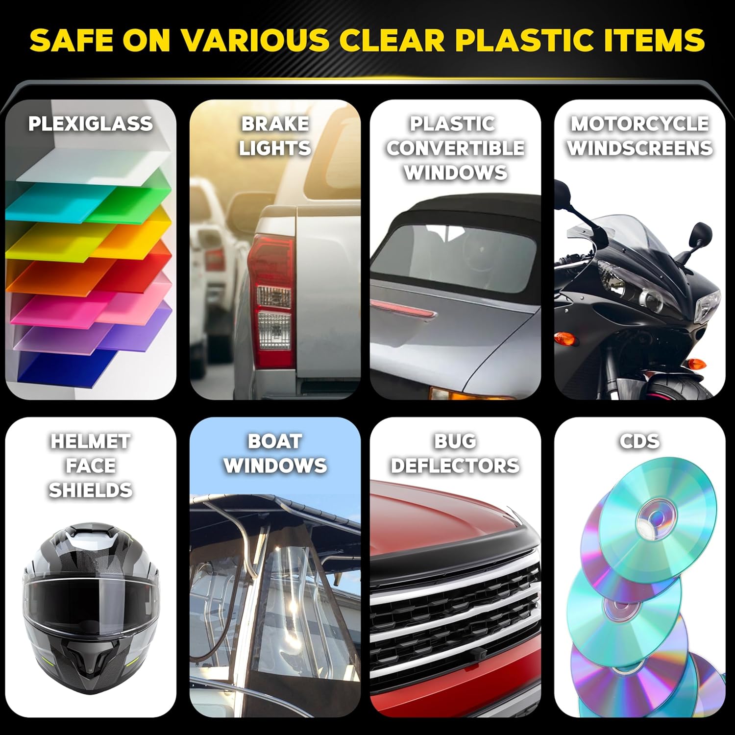 Meguiar's PlastX Clear Plastic Polish, Fast & Easy Clear Plastic Restorer for Headlights, Taillights, Soft Top Windows, and More, Remove Scratches, Cloudiness, Yellowing, and Oxidation, 10 oz