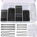 Teenitor 300pcs Bobby Pins Hair Pins Kit, 100pcs Bobby Pins 100 Hair Pins for Women for Buns, 100pcs Hair Bands, 2" 2.36", Bobb y Pins for Gray Hair 2" 2.75"