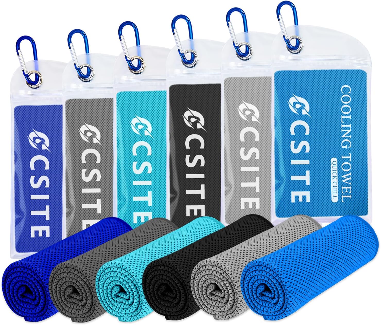 Cooling Towels (47"x12") for Neck and Face, Ice Towel for Hot Weather, Soft Breathable Chilly Gym Towels, Microfiber Towel for Work Out, Yoga, Running, Camping & More Activities