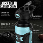 Insulated Water Bottle with Handle & Fence Hook, Half Gallon Sports Water Jug, Leak-Resistant & BPA-Free for Baseball, Football & Gym
