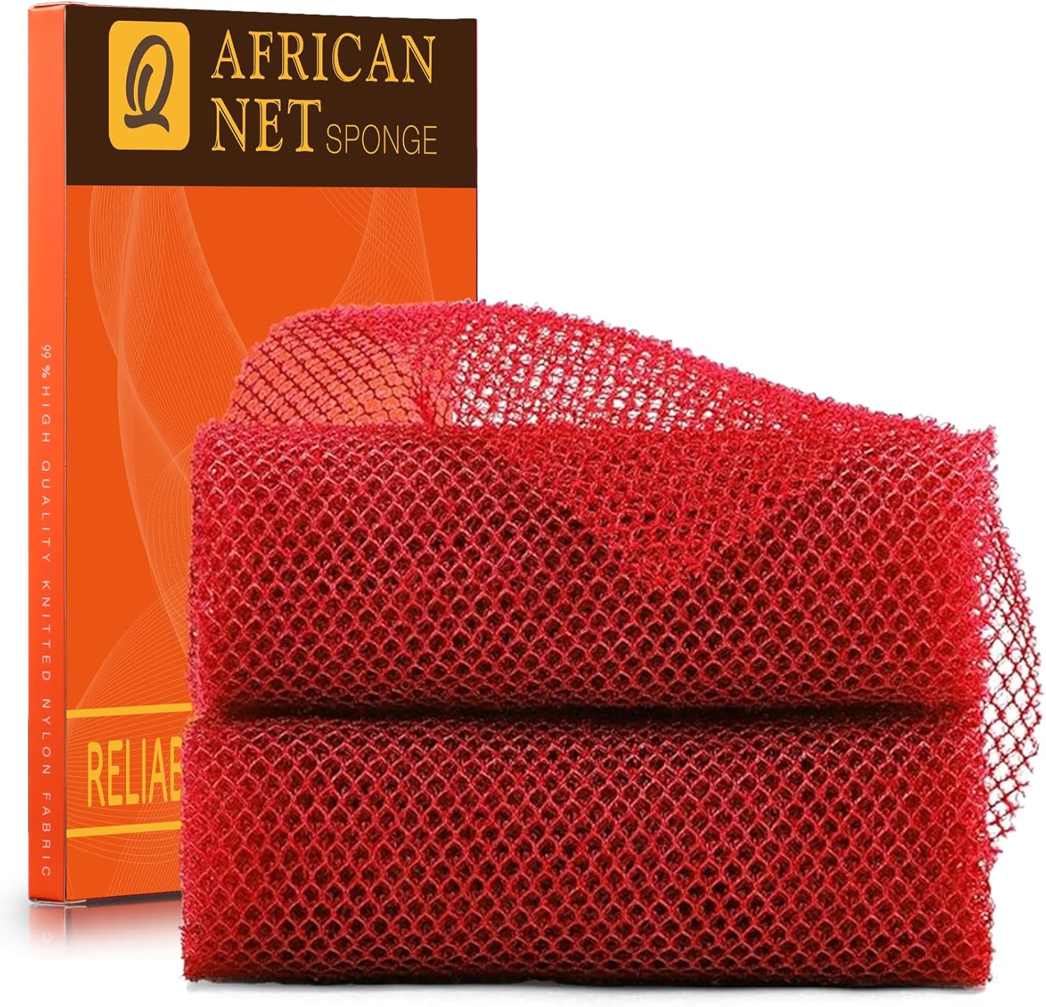 African Bath Sponge African Net Long Net Bath Sponge Exfoliating Shower Body Scrubber Back Scrubber Skin Smoother,Great for Daily Use
