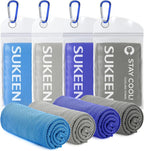 Sukeen Cooling Towels for Neck and Face, 4 Pack Cooling Towels for hot Weather (40"x12"), Cooling Rags for Yoga, Sport, Running, Workout,Gym, Camping, Fitness, Workout & More