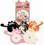 Cat Gifts for Cat Lovers Cat Coaster Woven Creative Cute Cat Coaster Insulation Coaster Coffee and Tea Coaster Desktop Gifts