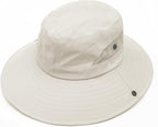 Women's Outdoor UV-Protection-Foldable Sun-Hats Mesh Wide-Brim Beach Fishing Hat with Ponytail-Hole