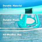JOYIN Inflatable Pool Float Set Volleyball Net & Basketball Hoops, Balls Included for Kids and Adults Swimming Game Toy, Summer Floaties, Volleyball Court |Basketball