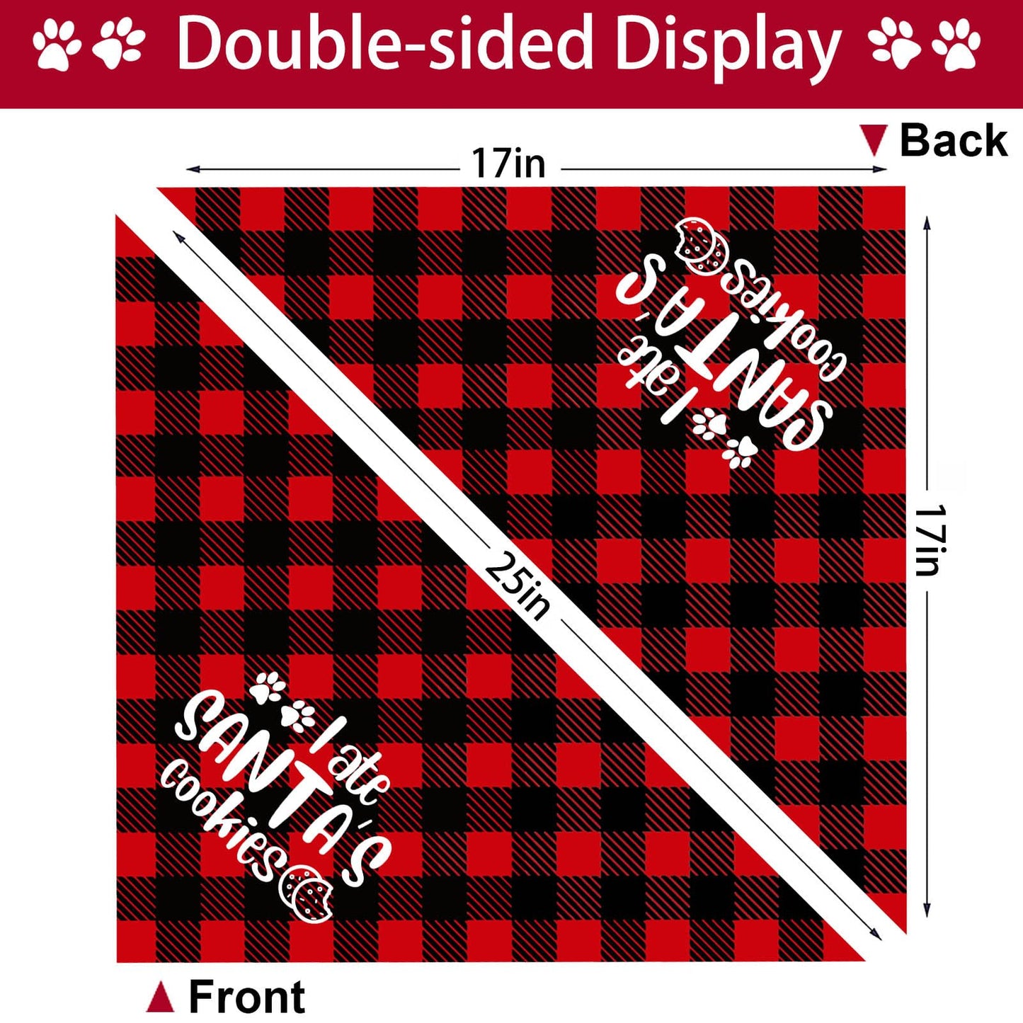 Christmas Dog Bandana Set – 2 Pack Red & Green Plaid Pet Scarf