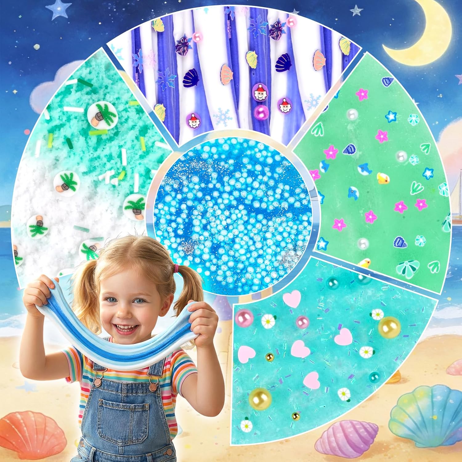 Cloud Slime kit for Girls Ages 8-12, Toys for Girls and Boys, for Kids Slime Set Party kit Goodie Bag Stuffers, 4 5 6 7 8 9 10 Year Old Girl Birthday Gift Cute Stuff