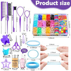 Hair Accessories for Girls, 1700 Pcs Colorful Hair Rubber Bands Elastic Hair Ties Hair Clips Hair Wax Stick Spray Bottle Hair Styling Tools with Organizer Box