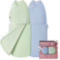 Momcozy Airflow Baby Swaddle, 100% Cotton Lightweight & Ultra Breathable, Ideal for Hot Sleeper Baby, Reduce Startle Reflex, Newborn Boys Girls Registry Essentials, 2-Pack