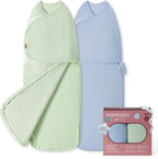 Momcozy Airflow Baby Swaddle, 100% Cotton Lightweight & Ultra Breathable, Ideal for Hot Sleeper Baby, Reduce Startle Reflex, Newborn Boys Girls Registry Essentials, 2-Pack