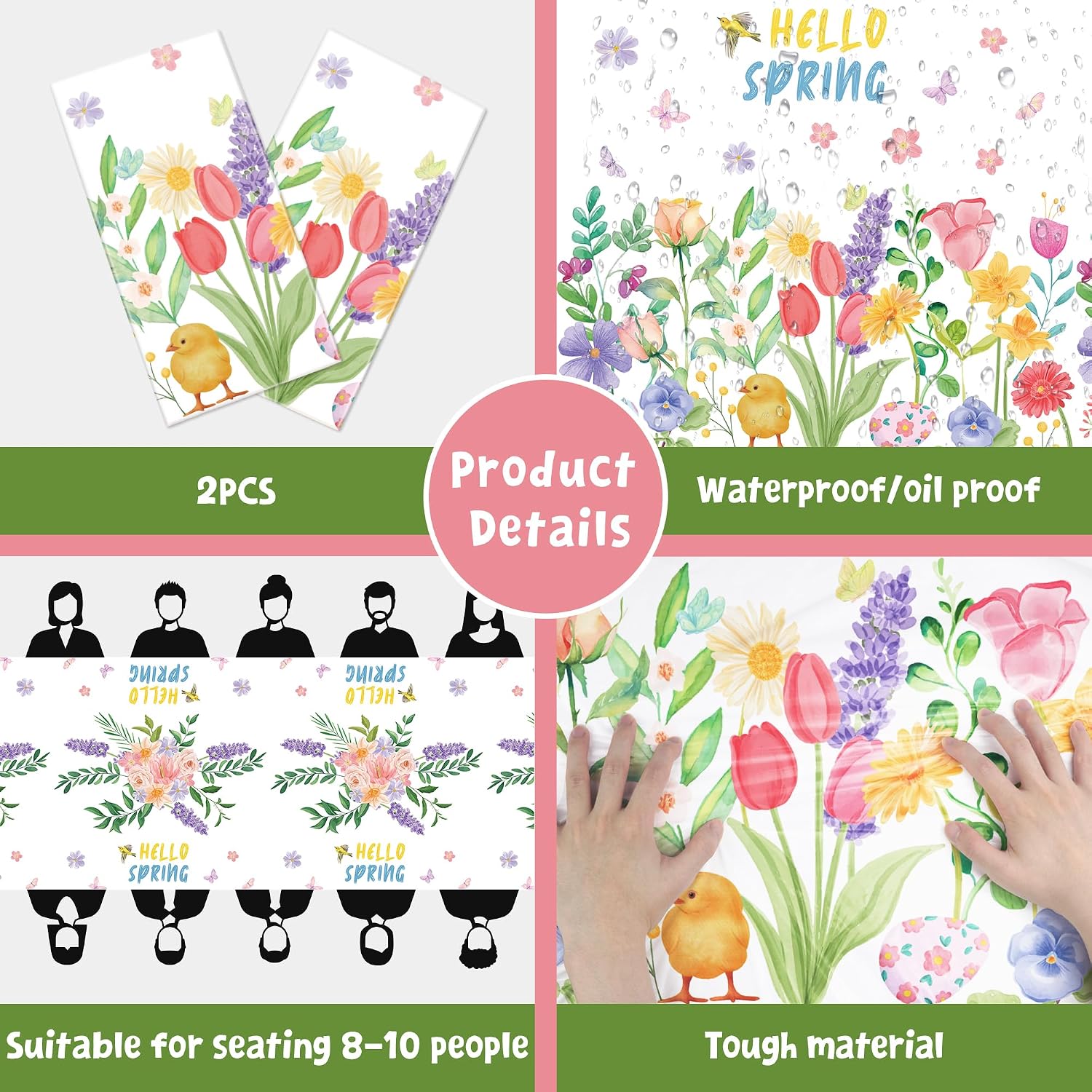 Summer Party Decorations - Summer Decorations for Home - 2 Pack Disposable Plastic Tablecloth | Floral Tablecloth for Mothers Day Wildflower Butterfly Birthday Garden Party Decorations