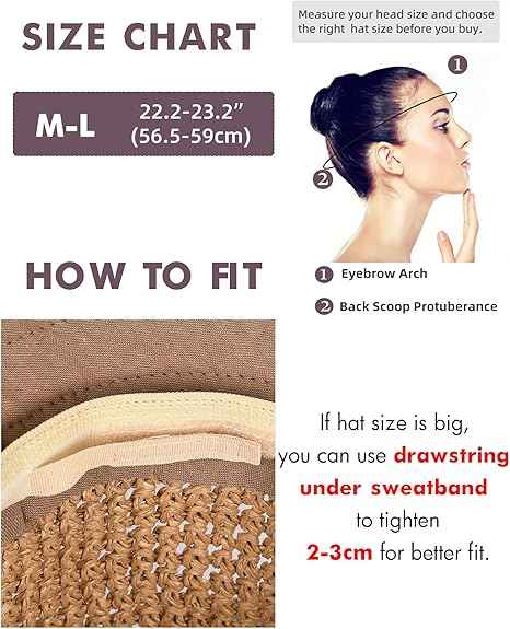 Summer Straw Beach Sun Hats for Women Wide Brim Packable Bucket Hat | Breathable Hand-Woven Paper Straw & Linen, Wide Brim, Adjustable Chin Strap for Beach, Walks, Vacations & Effortless Style