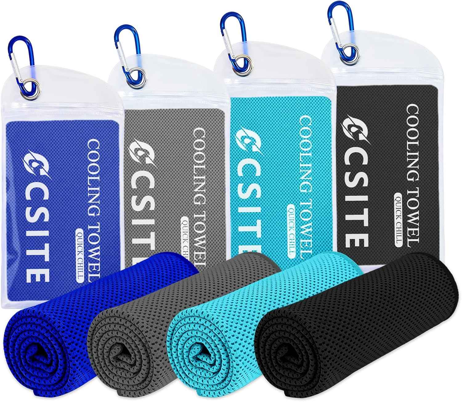 Cooling Towels (47"x12") for Neck and Face, Ice Towel for Hot Weather, Soft Breathable Chilly Gym Towels, Microfiber Towel for Work Out, Yoga, Running, Camping & More Activities