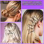 Teenitor 300pcs Bobby Pins Hair Pins Kit, 100pcs Bobby Pins 100 Hair Pins for Women for Buns, 100pcs Hair Bands, 2" 2.36", Bobb y Pins for Gray Hair 2" 2.75"