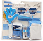 6 Pcs Cheering Set for Game Day Watch Party – Flag, Fan Scarf, Wristband, Flag Glasses, Hand Clapper, Blendable Face Paint Sticks