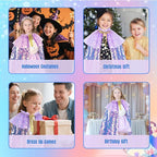 Meland Princess Dress Up for Girls 3-8, Mermaid Cape with Crown, Dress Up Clothes Birthday Gift Toys for Girls Toddlers