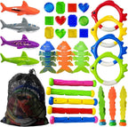 Jasonwell Pool Diving Toys Games - Swimming Pool Toys with Dive Sticks and Rings Underwater Treasures Torpedo Bandits Fish Toy etc Fun Water Swim Toy for Boys Girls Adults Kids Teens