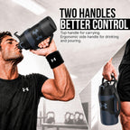 Insulated Water Bottle with Handle & Fence Hook, Half Gallon Sports Water Jug, Leak-Resistant & BPA-Free for Baseball, Football & Gym