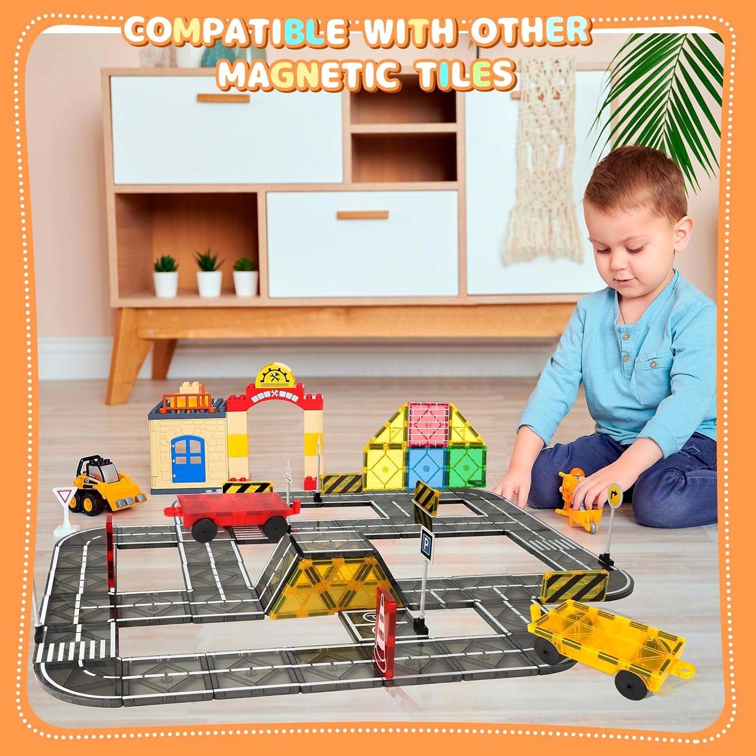 Magnetic Tiles Building Blocks for 3 4 5 6 7 8+ Years Old Boys Girls Colorful Magnet Stacking Toys Birthday Gift for Toddlers STEM Preschool Educational Construction Tiles Set
