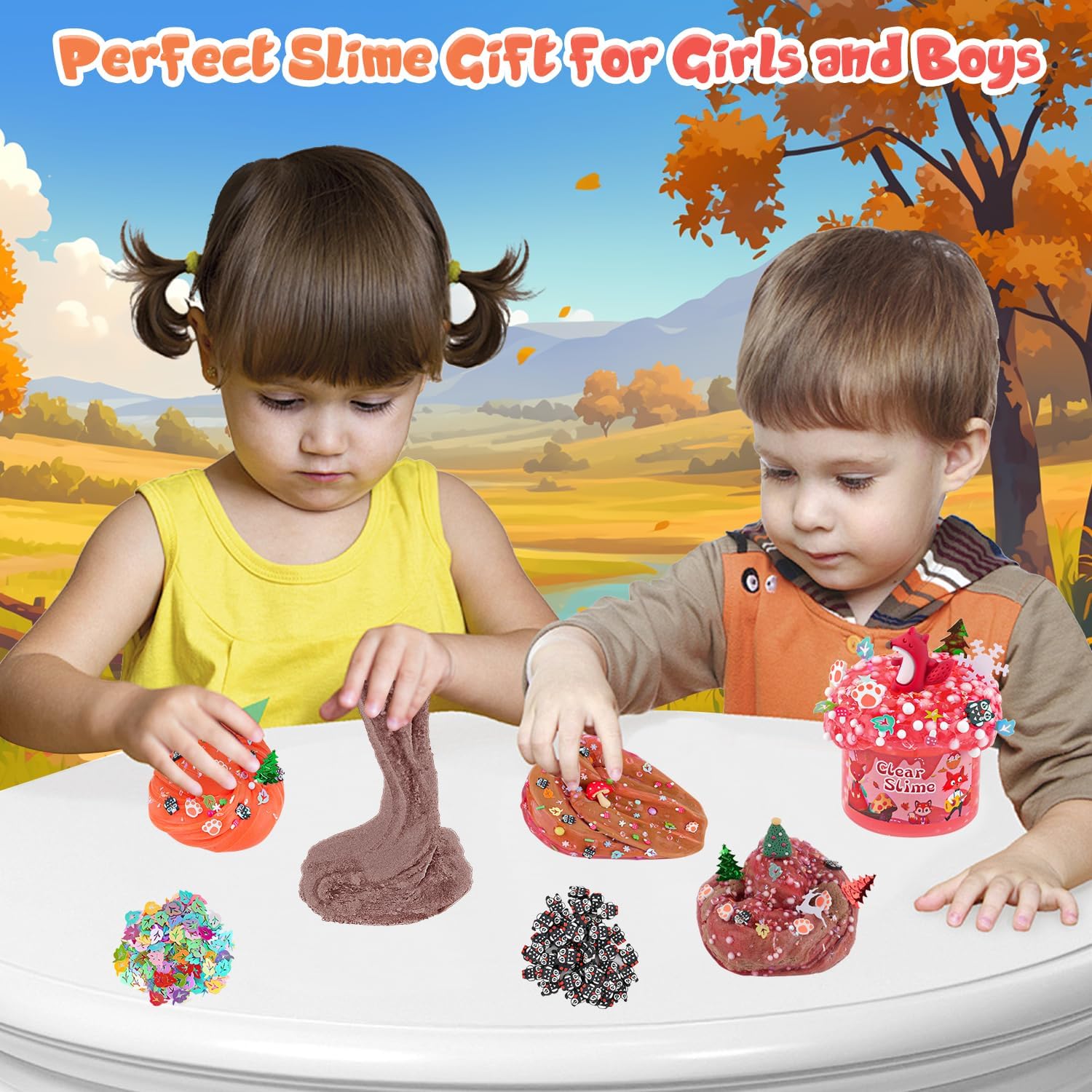Cloud Slime kit for Girls Ages 8-12, Toys for Girls and Boys, for Kids Slime Set Party kit Goodie Bag Stuffers, 4 5 6 7 8 9 10 Year Old Girl Birthday Gift Cute Stuff