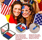 Green Blue White Red Face Painting Kit, 3PCS Patriotic America Mexico Flag 3 Colors Painting with 4PCS Brushes, Soccer Flag Eye Face Body Paint for Sports National Events Soccer Game Makeup Supplies