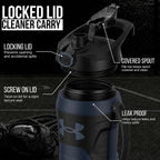 Insulated Water Bottle with Handle & Fence Hook, Half Gallon Sports Water Jug, Leak-Resistant & BPA-Free for Baseball, Football & Gym