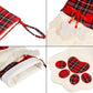 Christmas Pet Stockings – Cat Dog Paw Plaid Fireplace Hanging Decor