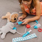 Examine and Treat Pet Vet Play Set, 24-Piece Animal Doctor Playset with Dog & Cat Plushies, Pet Doctor Kit & Accessories, Preschool Toys for Girls & Boys Ages 3+