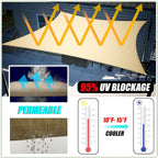Amgo 16' x 16' x 22.6' Beige Right Triangle Sun Shade Sail UPF50+ Canopy Awning AGSLT, 95% UV Blockage, Water & Air Permeable, 200GSM Heavy Duty Commercial and Residential