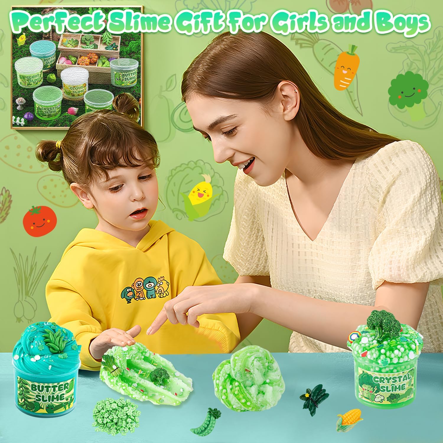 Cloud Slime kit for Girls Ages 8-12, Toys for Girls and Boys, for Kids Slime Set Party kit Goodie Bag Stuffers, 4 5 6 7 8 9 10 Year Old Girl Birthday Gift Cute Stuff