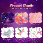 Fedio Princess Dress up for Girls,Unicorn Light up Princess Cape Set,Light up Princess Dress with Unicorn Toys for Girls 3-8