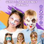 Face Painting Kit – 42 Colors Water Activated Face Paint Set, Easy Apply & Remove, Skin-Safe & Non-Toxic, Professional Kit with Brushes, Stencils & Gems for Halloween, Party, Festival & Cosplay
