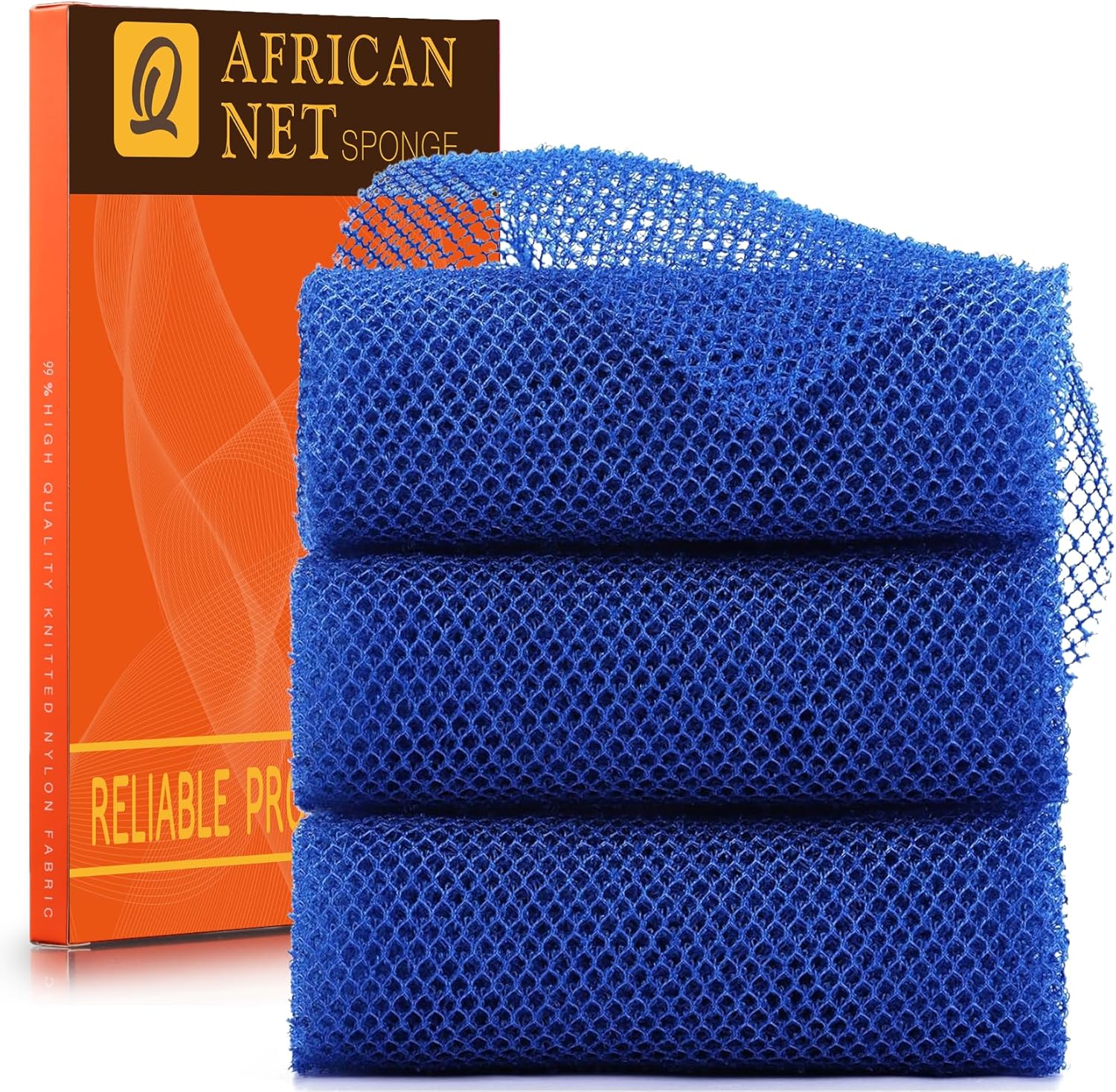 African Bath Sponge African Net Long Net Bath Sponge Exfoliating Shower Body Scrubber Back Scrubber Skin Smoother,Great for Daily Use