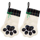 Christmas Pet Stockings – Cat Dog Paw Plaid Fireplace Hanging Decor