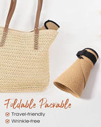 Womens Sun Visor Hat Straw Sun Visors for Women Summer Packable Ponytail Beach Hats for Women Travel UPF 80+